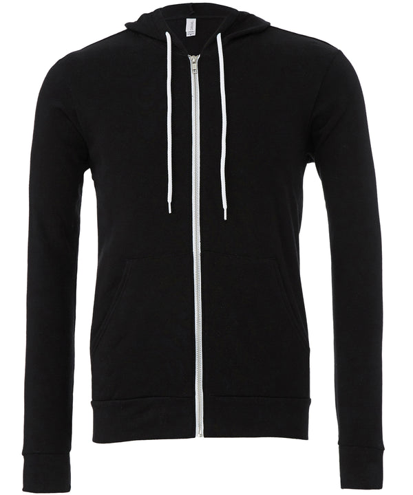 Bella Canvas Unisex Polycotton Fleece Full-zip Hoodie - Black