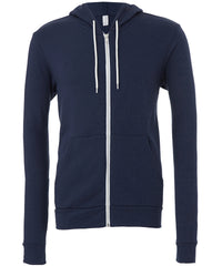 Bella Canvas Unisex Polycotton Fleece Full-zip Hoodie - Navy