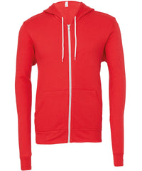 Bella Canvas Unisex Polycotton Fleece Full-zip Hoodie - Red