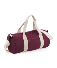 BagBase Original Barrel Bag - Burgundy/Off White