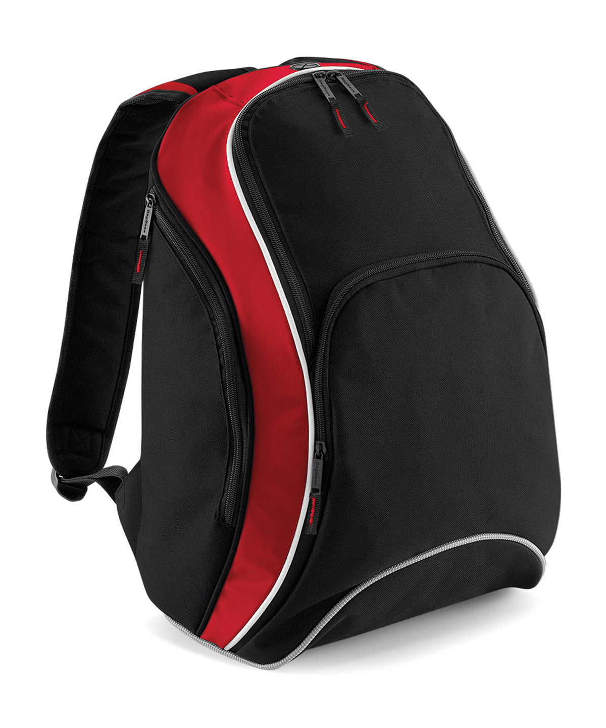 BagBase Teamwear Backpack - Black/Classic Red/White