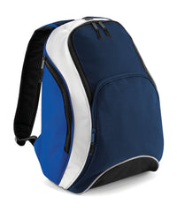 BagBase Teamwear Backpack - French Navy/Bright Royal/White