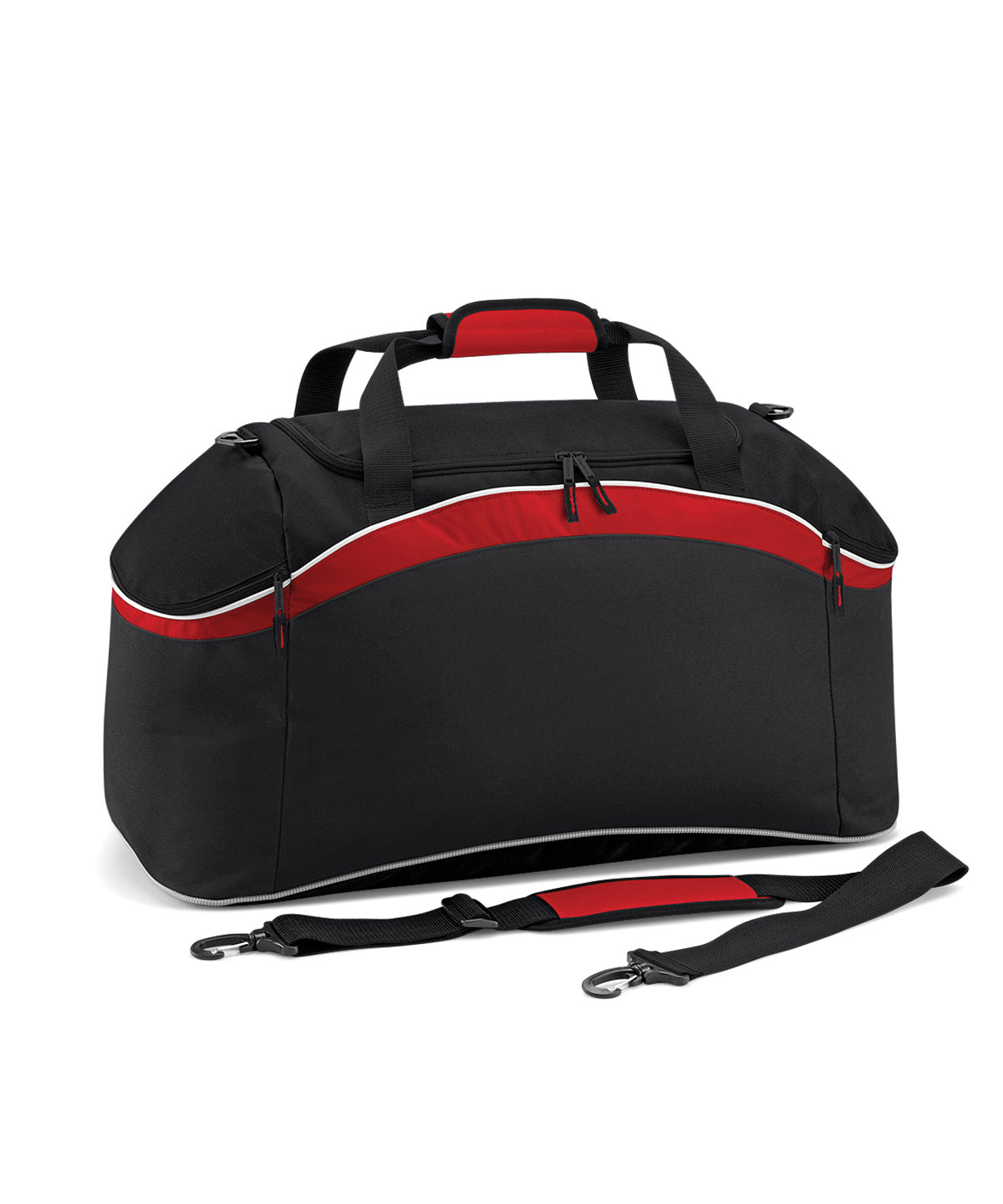 BagBase Teamwear Holdall - Black/Classic Red/White