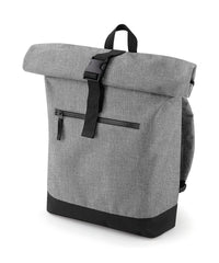 BagBase Roll-top Backpack - Grey Marl/Black