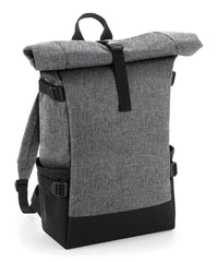 BagBase Block Roll-top Backpack - Grey Marl/Black