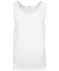 Build Your Brand Jersey Big Tank - White