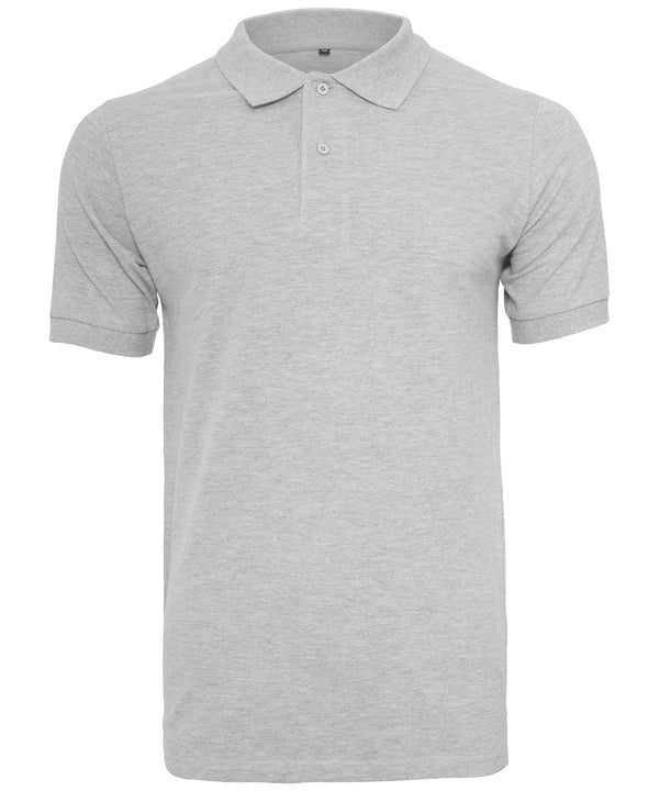 Build Your Brand Piqué Polo Shirt - Heather Grey