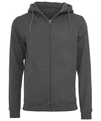 Build Your Brand Heavy Zip Hoodie - Charcoal