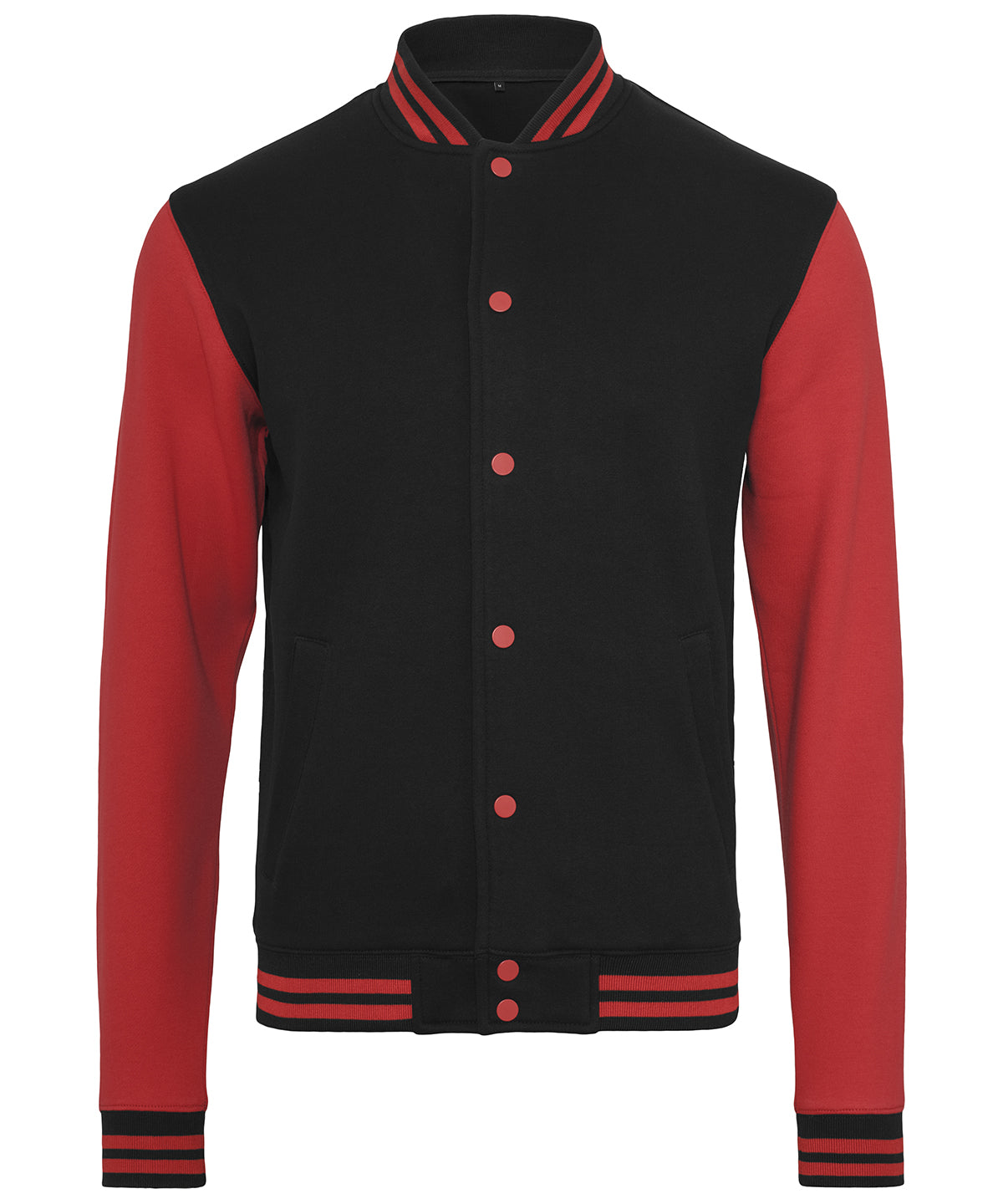 Build Your Brand Sweat College Jacket - Black/Red