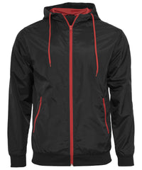 Build Your Brand Wind Runner - Black/Red