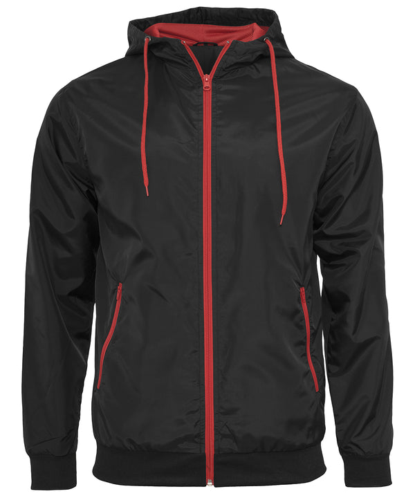 Build Your Brand Wind Runner - Black/Red