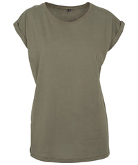 Build Your Brand Women's Extended Shoulder Tee - Olive*†
