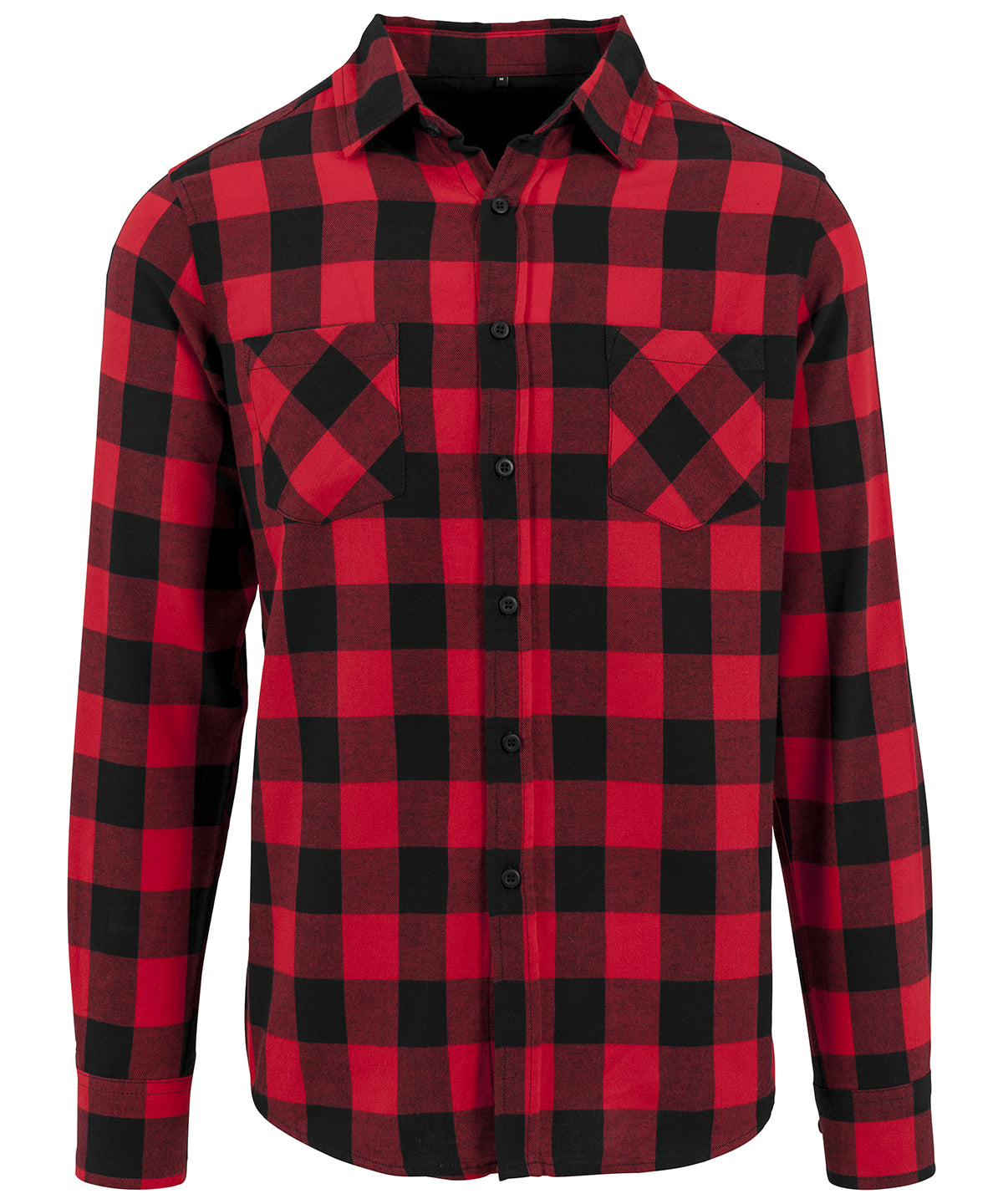 Build Your Brand Checked Flannel Shirt - Black/Red