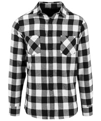 Build Your Brand Checked Flannel Shirt - Black/White