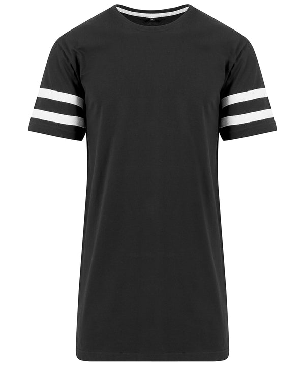 Build Your Brand Stripe Jersey Tee - Black/White