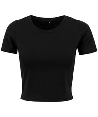 Build Your Brand Women's Cropped Tee - Black