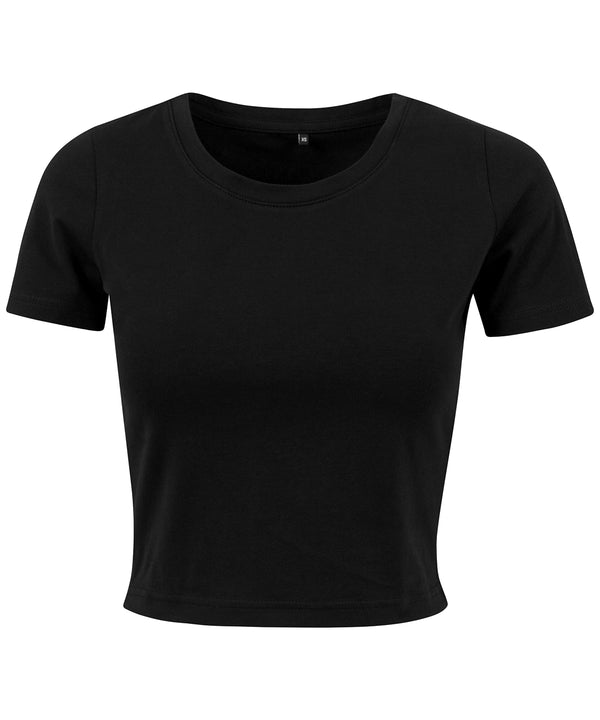 Build Your Brand Women's Cropped Tee - Black