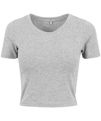 Build Your Brand Women's Cropped Tee - Grey