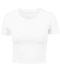 Build Your Brand Women's Cropped Tee - White