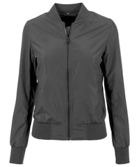 Build Your Brand Women's Light Bomber Jacket - Black