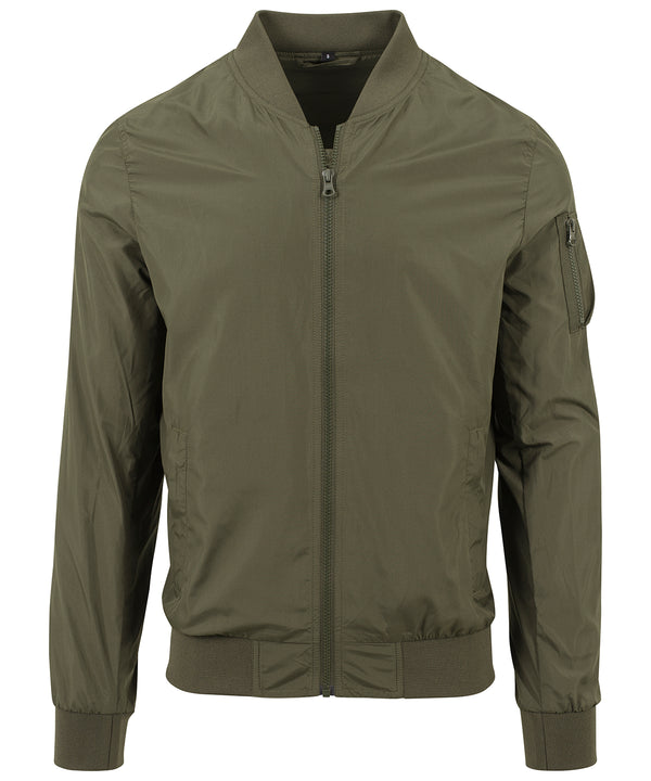 Build Your Brand Light Bomber Jacket - Dark Olive
