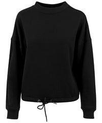 Build Your Brand Women's Oversize Crew Neck - Black