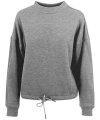 Build Your Brand Women's Oversize Crew Neck - Grey