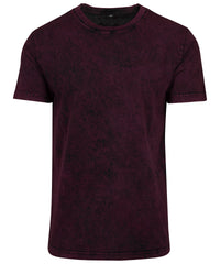 Build Your Brand Acid Washed Tee - Berry/Black