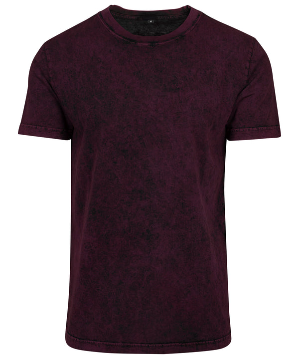Build Your Brand Acid Washed Tee - Berry/Black