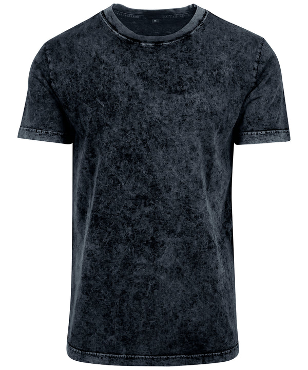 Build Your Brand Acid Washed Tee - Dark Grey/White