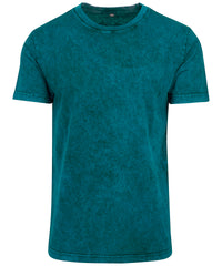Build Your Brand Acid Washed Tee - Teal/Black