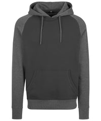 Build Your Brand Raglan Hoodie - Black/Charcoal