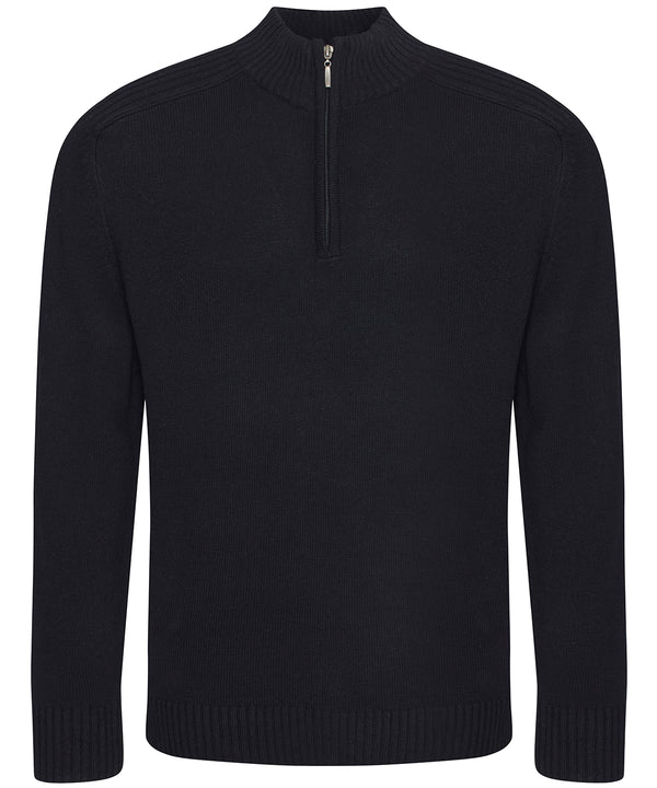 Awdisecologie Wakhan ¼ Regen Zip Knit Sweater - Black