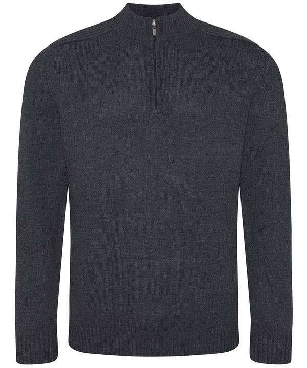 Awdisecologie Wakhan ¼ Regen Zip Knit Sweater - Charcoal