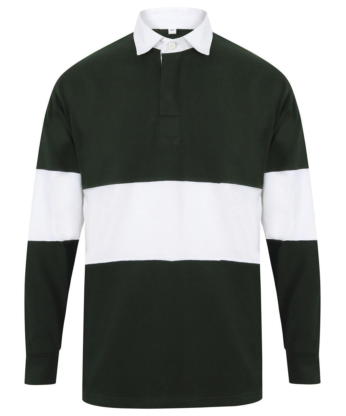 Front Row Panelled Rugby Shirt - Bottle/White