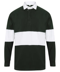 Front Row Panelled Rugby Shirt - Bottle/White