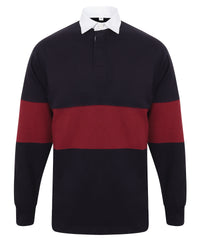 Front Row Panelled Rugby Shirt - Navy/Burgundy