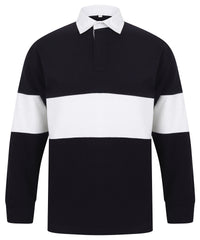 Front Row Panelled Rugby Shirt - Navy/White
