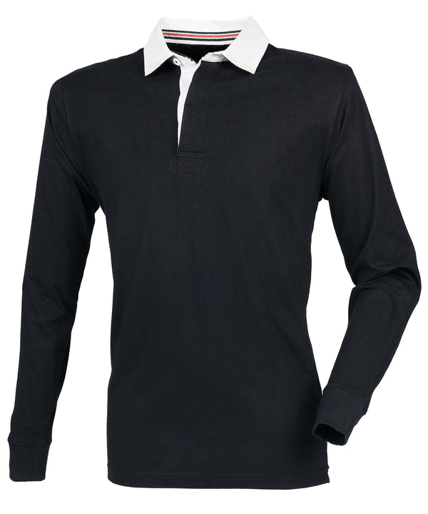 Front Row Premium Superfit Rugby Shirt - Black