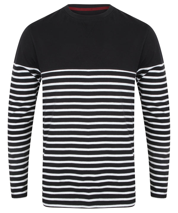 Front Row Long Sleeve Breton Striped T - Navy/White