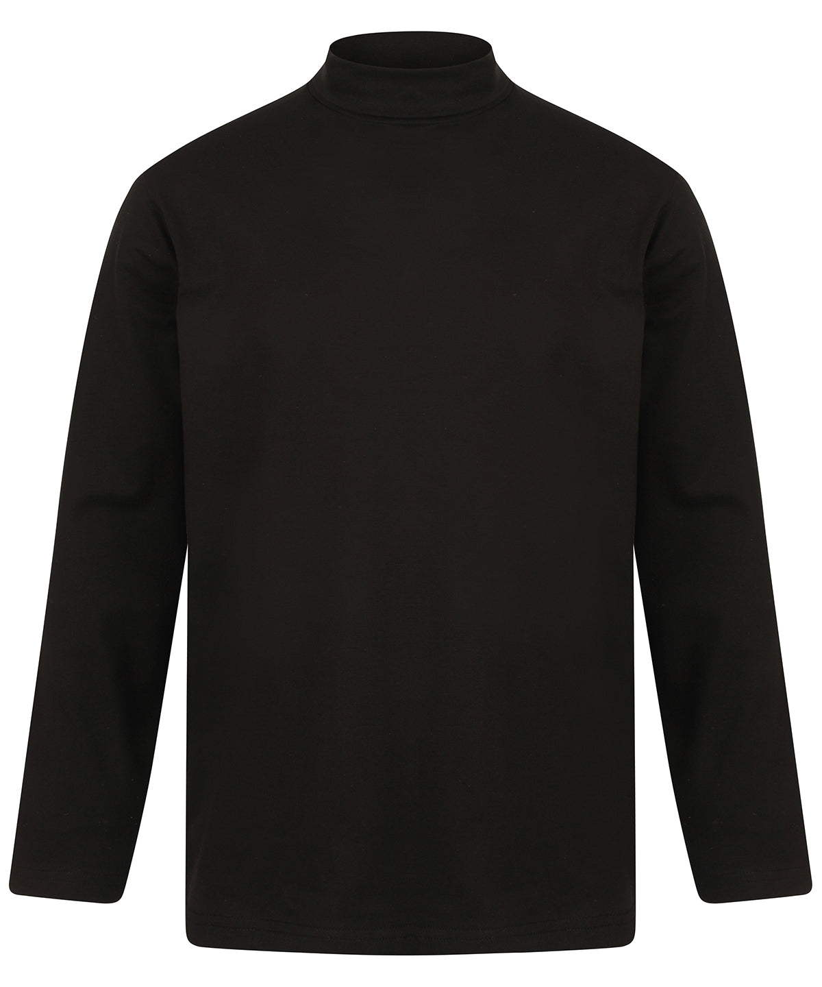 Henbury Long Sleeve Roll Neck Top - Black