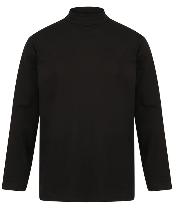 Henbury Long Sleeve Roll Neck Top - Black