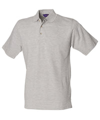 Henbury Classic Cotton Piqué Polo with Stand-up Collar - Heather Grey*
