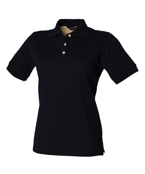 Henbury Women's Classic Cotton Piqué Polo Shirt - Navy
