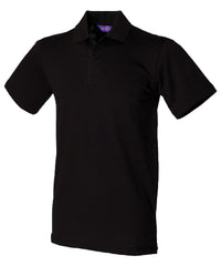 Henbury Stretch Piqué Polo Shirt - Black
