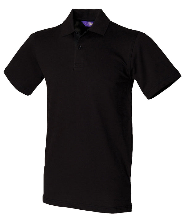Henbury Stretch Piqué Polo Shirt - Black