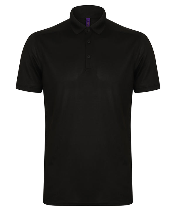 Henbury Stretch Polo Shirt with Wicking Finish (slim Fit) - Black*