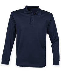 Henbury Long Sleeve Coolplus® Polo Shirt - Navy*