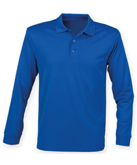 Henbury Long Sleeve Coolplus® Polo Shirt - Royal*