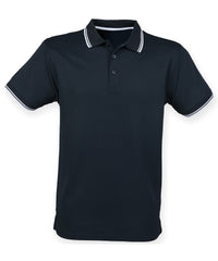 Henbury Double Tipped Coolplus® Polo Shirt - Navy/White
